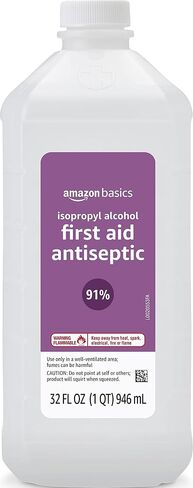 Amazon Basics 91% Isopropyl Alcohol First Aid Antiseptic, Unscented 32 Fl Oz (Pack of 3) (Previously Solimo) in Kuwait