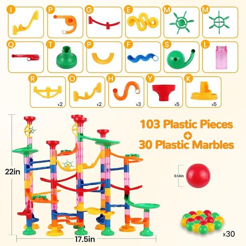 Marble Run, 133 PCS Construction Building Blocks Toys for Kids 4+ in Saudi Arabia