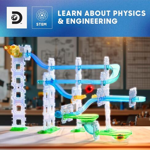 Discovery Marble Run Race Track – 58-Piece Marble Maze Construction Set| 6 Marbles| STEM Learning Activity| Sensory Toy Building Kit| Educational Physics & Engineering Toy for Kids Ages 6+ in Saudi Arabia