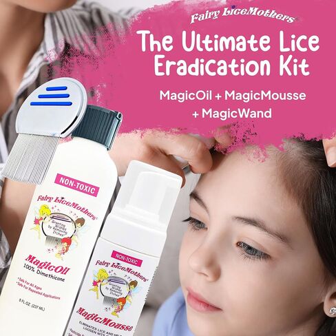 مجموعة علاج قمل الرأس MagicBox من Fairy LiceMothers - موس قمل الرأس، مشط القمل، بلسم القمل - مجموعة قمل الرأس للأطفال - مجموعة علاج قمل الرأس الموثوقة in Kuwait