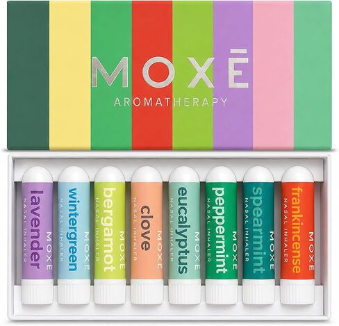 MOXE Peppermint Essential Oil Nasal Inhaler, Therapeutic No-Mess Aromatherapy, Cooling, Refreshing, Invigorating, Uplifts Mood and Positivity, Pure and Undiluted, Made in USA (1 Pack) in Kuwait