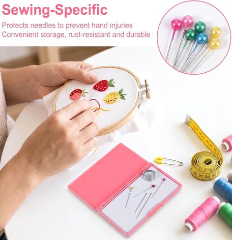 Magnetic Needle Case, Pink Magnetic Needle Holder Case Embroidery Organizer in Kuwait