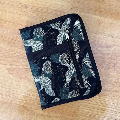 Lotus Yarns Interchangeable Circular Knitting Needles Case, Soft Fabric Zippered Organizer, Portable Storage Holder for Knitting Needle Tips & Accessories (Crane & Lotus) in Kuwait