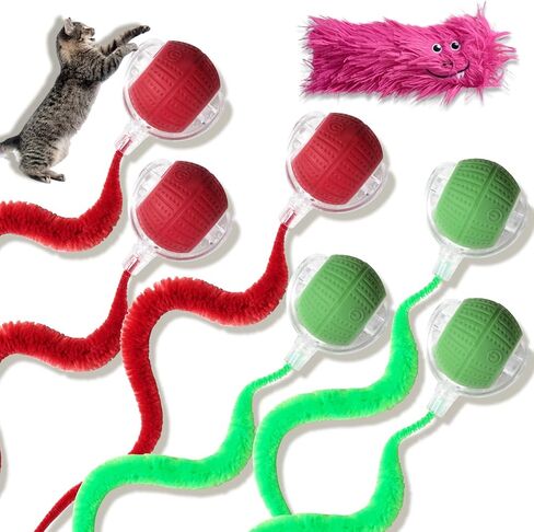 Interactive Cat Toys for Indoor Cats, Fast Rolling on Carpet Flash and Motion Activated Cat Balls for Bored Indoor Cats in Kuwait