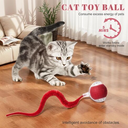 Interactive Cat Toys for Indoor Cats, Fast Rolling on Carpet Flash and Motion Activated Cat Balls for Bored Indoor Cats in Kuwait