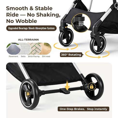 Pet Stroller Dog Cat Stroller for Small Medium Dogs Cats, 4 Wheels Travel Folding Carrier Waterproof Puppy Stroller with Pad, Canopy and Cup Holder, Green in Kuwait