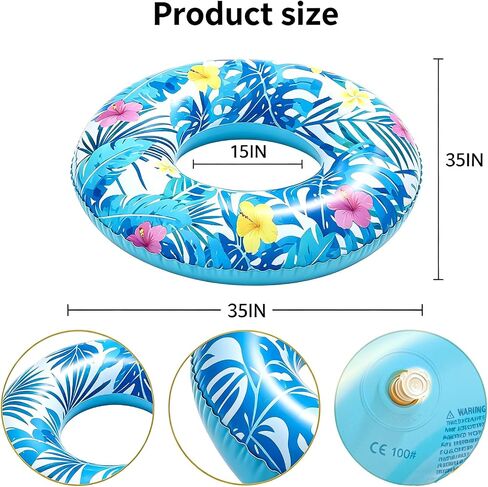 4-Pack Luau Pool Floats: 35" Large Inflatable Pool Floats Fun Pool Floaties Rings Floating Tubes for Adults,Swimming Beach Lake River Pool Party Decorations in Kuwait