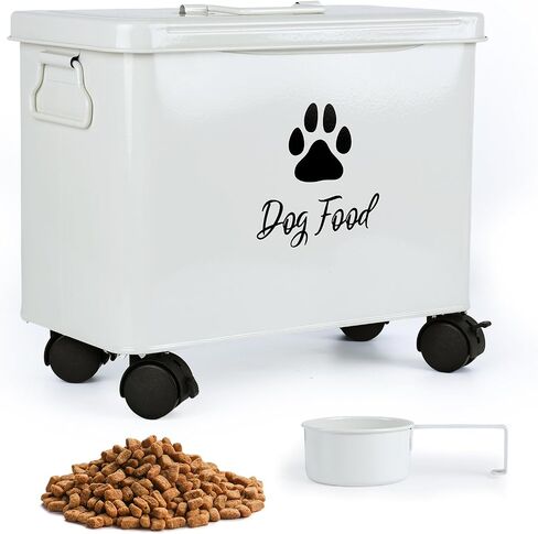 Metal Dog Food Storage Container With Lid 13lb, Black Airtight Dog food Bin in Kuwait