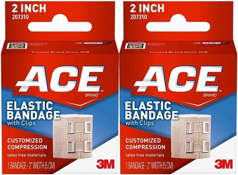 ACE Elastic Bandage With Clips Customized Compression 2 Inches 1 Each ( Pack of 2) in Kuwait