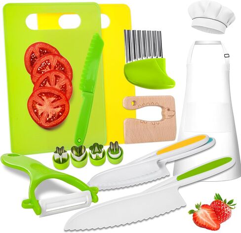Montessori Kitchen Toys for Kids Knife Set 15 Pieces in Kuwait