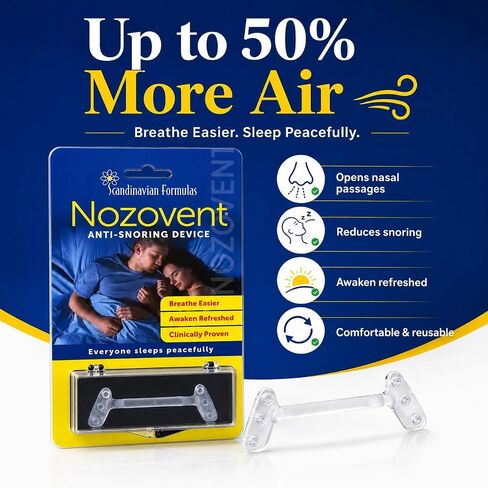 Scandinavian Formulas Nozovent Anti-Snoring Device, 2 Count in Kuwait