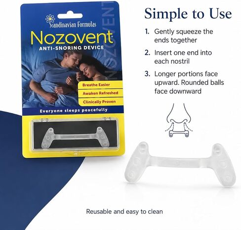 Scandinavian Formulas Nozovent Anti-Snoring Device, 2 Count in Kuwait