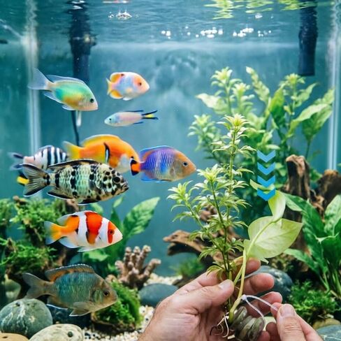 LUOTIVON 24 Sets Aquarium Stone Plant Weights with Cable Ties for Fish Tank in Kuwait