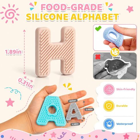 Silicone Magnetic Letters, 26 Uppercase Alphabet with Sensory Textures in Saudi Arabia