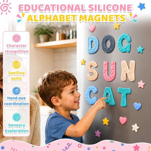 Silicone Magnetic Letters, 26 Uppercase Alphabet with Sensory Textures in Saudi Arabia