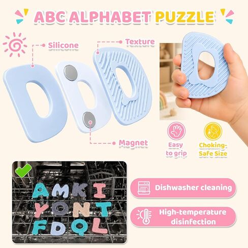 Silicone Magnetic Letters, 26 Uppercase Alphabet with Sensory Textures in Saudi Arabia
