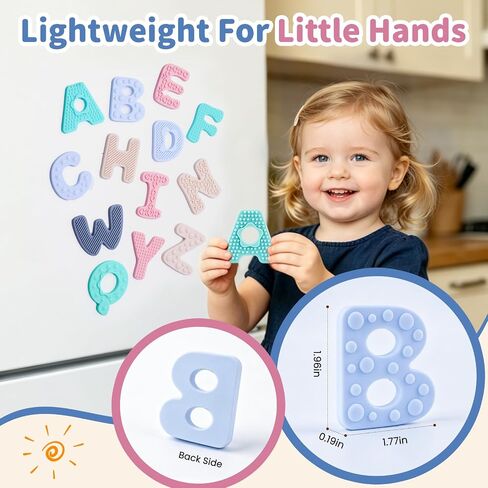 Fridge Magnets for Toddlers 1-3, Sensory Silicone Alphabet Magnetic Letters in Saudi Arabia
