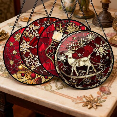 Bird Theme Stained Glass Window Hanging Suncatcher Owl Gift for Women 7.8" in Saudi Arabia
