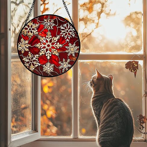 Bird Theme Stained Glass Window Hanging Suncatcher Owl Gift for Women 7.8" in Saudi Arabia