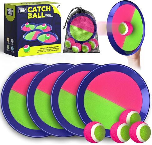 Toss and Catch Velcro Ball Set for Kids Outdoor Toys Yard Games Outside Games Beach Toys for 3 4 5 6 7 8 9 10 Year Old Boys Girls Classic Gift in Kuwait