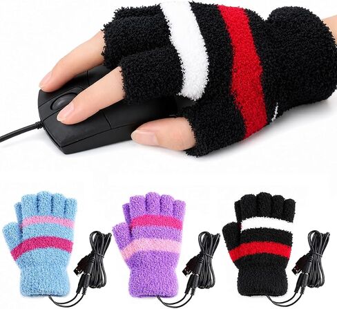HoFire USB Heating Winter Gloves Women Hand Warm Gloves USB Heater Fingerless Warmer Mitten Gloves in Saudi Arabia