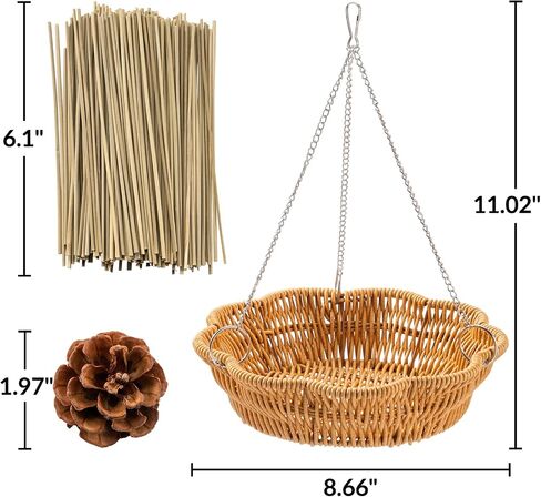26 PCS Bird Foraging Toys Set with Hanging Rattan Basket Swing in Kuwait