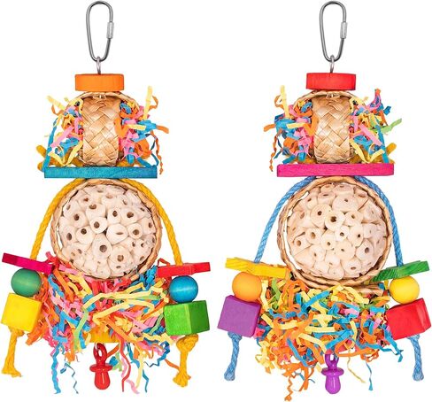 2PCS Bird Toys, Sola Balls for Birds with Shredding Paper for Parakeet in Saudi Arabia
