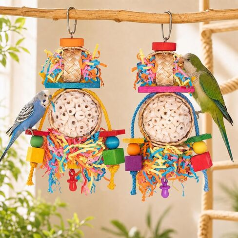 2PCS Bird Toys, Sola Balls for Birds with Shredding Paper for Parakeet in Saudi Arabia