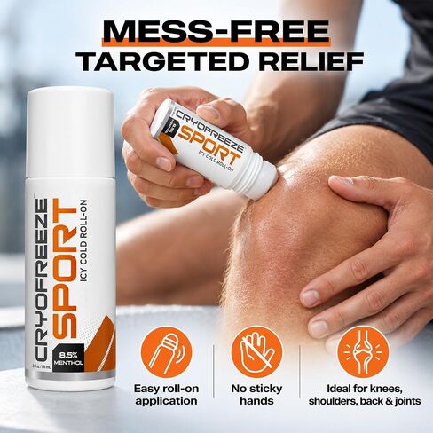 OMAX CryoFreeze Pain Relief Menthol Roll On, Arthritis Pain Relief, Back Pain Relief, Muscle & Joint Pain Relief, Arnica, Made in USA (3 fl oz) in Kuwait