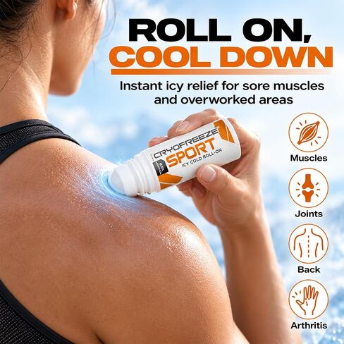 OMAX CryoFreeze Pain Relief Menthol Roll On, Arthritis Pain Relief, Back Pain Relief, Muscle & Joint Pain Relief, Arnica, Made in USA (3 fl oz) in Kuwait