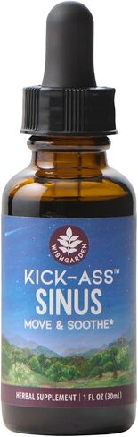 WishGarden Herbs Kick-Ass Sinus - تخفيف الجيوب الأنفية بالأعشاب، وتخفيف احتقان الجيوب الأنفية وتخفيف ضغط الجيوب الأنفية للبالغين، وتخفيف الجيوب الأنفية الطبيعية ومزيل احتقان الجيوب الأنفية، ودعم الجيوب الأنفية في جميع المواسم، 4oz in Kuwait
