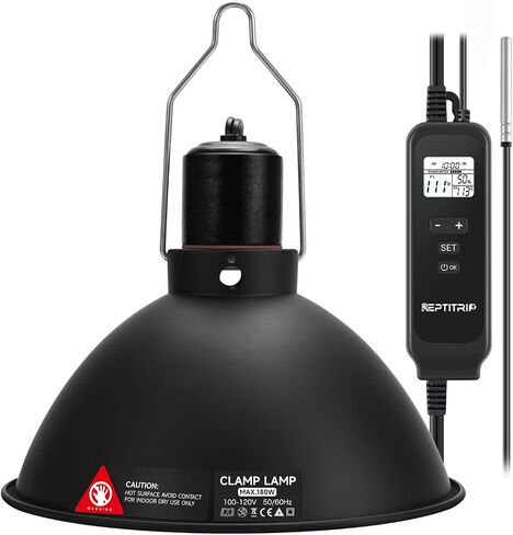 5.5" Reptile Heat Lamp Fixture with Dimming Thermostat Ceramic Heat Emitter in Saudi Arabia