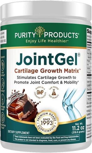Purity Products Joint Gel Formula from Bioactive Collagen Peptides + MSM - Supports Joint Function + Flexibility While Fortifying Joint Cartilage - Dual Action, Super Chocolate Powder - 30 Servings in Saudi Arabia