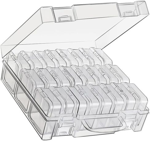 Bead Organizer Box, Small Storage Containers, Craft Storage Box Rhinestone Organizer With Hinged Lid for Seeds Art Craft (2 Pack - 24 Slots Transparent) in Kuwait