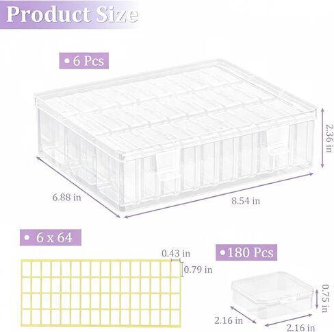 Bead Organizer Box 186 Pcs Small Plastic Bead Storage Container in Kuwait