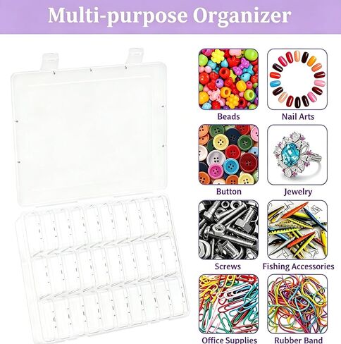 Bead Organizer Box 186 Pcs Small Plastic Bead Storage Container in Kuwait