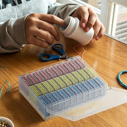 Bead Organizer Box 186 Pcs Small Plastic Bead Storage Container in Kuwait