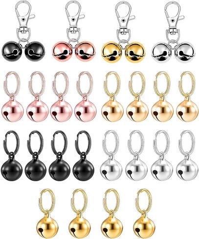 24 PCS Bell for Dog Collar, 1/2 Inch Bells for Small Dog & Cat Collars Secure Attachment Clear Ringing Sound in Saudi Arabia