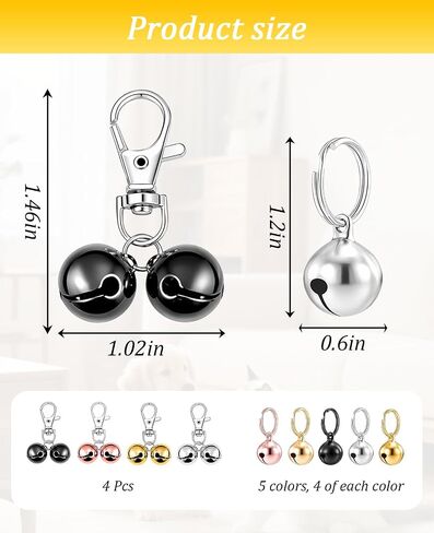 24 PCS Bell for Dog Collar, 1/2 Inch Bells for Small Dog & Cat Collars Secure Attachment Clear Ringing Sound in Saudi Arabia