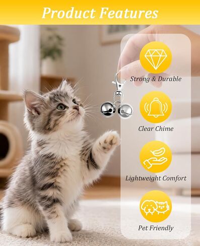 24 PCS Bell for Dog Collar, 1/2 Inch Bells for Small Dog & Cat Collars Secure Attachment Clear Ringing Sound in Saudi Arabia