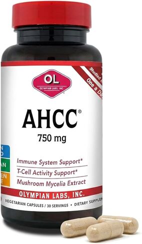 Olympian Labs Premium AHCC Supplement 750mg of AHCC per Capsule – Supports Immune Health, Liver Function, and Natural Killer Cell Activity- 30 Capsules in Saudi Arabia