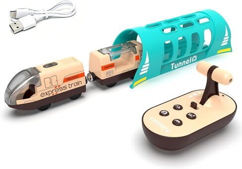 Battery Operated Train for Wooden Track, 3Pcs Motorized Train Toy for 3 4 5+Years Old Boy Girl Toddlers, Electric Trains Compatible with Thomas & Friends, Brio and Chuggington in Kuwait
