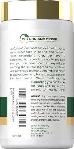 Carlyle Pomegranate Extract | 11250mg | 100 Capsules | Non-GMO, Gluten Free Supplement | Traditional Herb in Kuwait