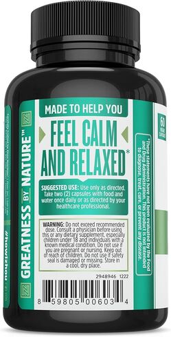 Zhou Calm Now Soothing Support with B Vitamins, Ashwagandha, Magnesium & Zinc, Relax, Focus & Positive Mind, Supports Serotonin Increase, Non-GMO, Vegan, Gluten-Free, 30 Servings - 60 VegCaps in Kuwait