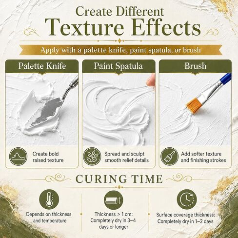 Thick Modeling Paste White 30oz / 600ml - High Density Acrylic Medium for Texture, Thickness, Dimension Additive, Color Adjustment Acrylic Texture Paste for Canvas, Wood, Mixed Media in Kuwait