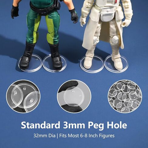 28PCS Action Figure Stand Bases with 3mm Peg for Most 6-8 Inch Figures in Saudi Arabia