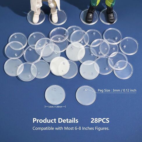 28PCS Action Figure Stand Bases with 3mm Peg for Most 6-8 Inch Figures in Saudi Arabia