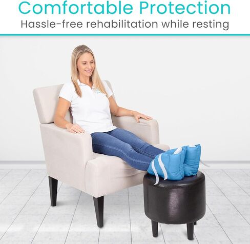 Heel Protector Cushion (Pair) - Foot Boot for Swollen Feet, Sore Ankles, Pressure Ulcers, Sleeping and Recovering Post Surgery - Elevator Leg Rest Protection for Pain Relief - Washable in Kuwait
