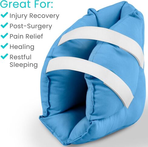 Heel Protector Cushion (Pair) - Foot Boot for Swollen Feet, Sore Ankles, Pressure Ulcers, Sleeping and Recovering Post Surgery - Elevator Leg Rest Protection for Pain Relief - Washable in Kuwait