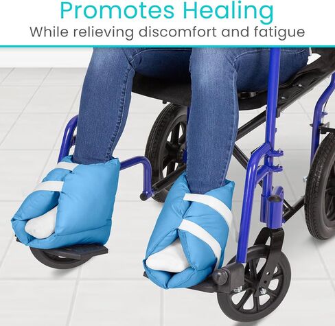 Heel Protector Cushion (Pair) - Foot Boot for Swollen Feet, Sore Ankles, Pressure Ulcers, Sleeping and Recovering Post Surgery - Elevator Leg Rest Protection for Pain Relief - Washable in Kuwait
